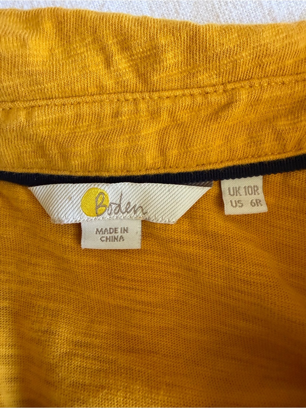 Boden Rhoda Trim Jersey Mustard Yellow Midi Dress - Picture 7 of 10